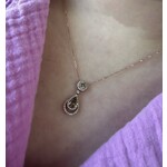 14k Rose Gold Brown & White Diamond Fashion Pendant