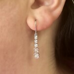 10k White Gold Graduated Diamond Dangle Earrings