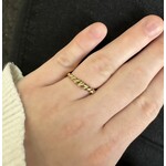 10K Yellow Rope Dome Ring
