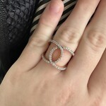 14k Rose Gold Diamond Swirl Ring