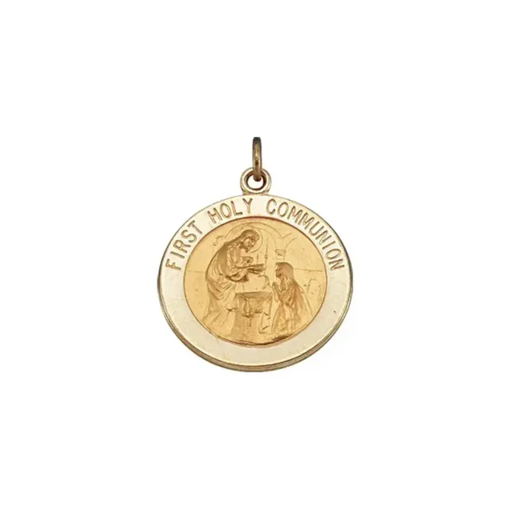 14k Yellow Gold First Communion Medal