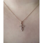 10k Rose Gold Diamond Cross