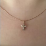 14k Rose Gold Diamond Cross