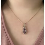 18k Rose Gold Amethyst & Diamond Pendant