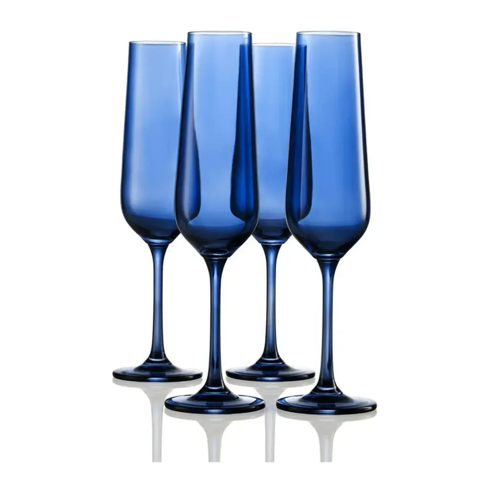 Sheer Blue Flute - Set of 4