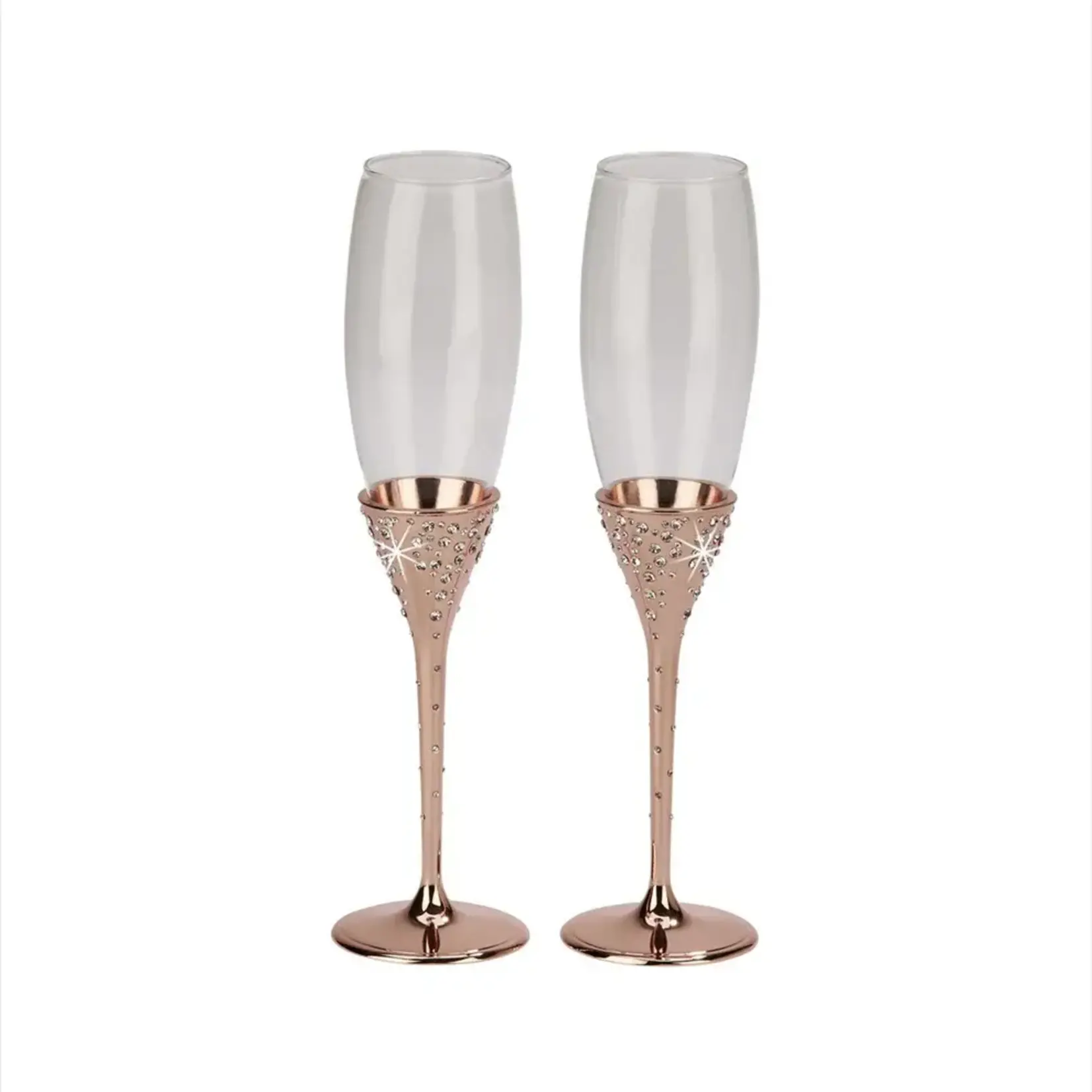 Galaxy Rose Gold Champagne Flutes - Set of 2