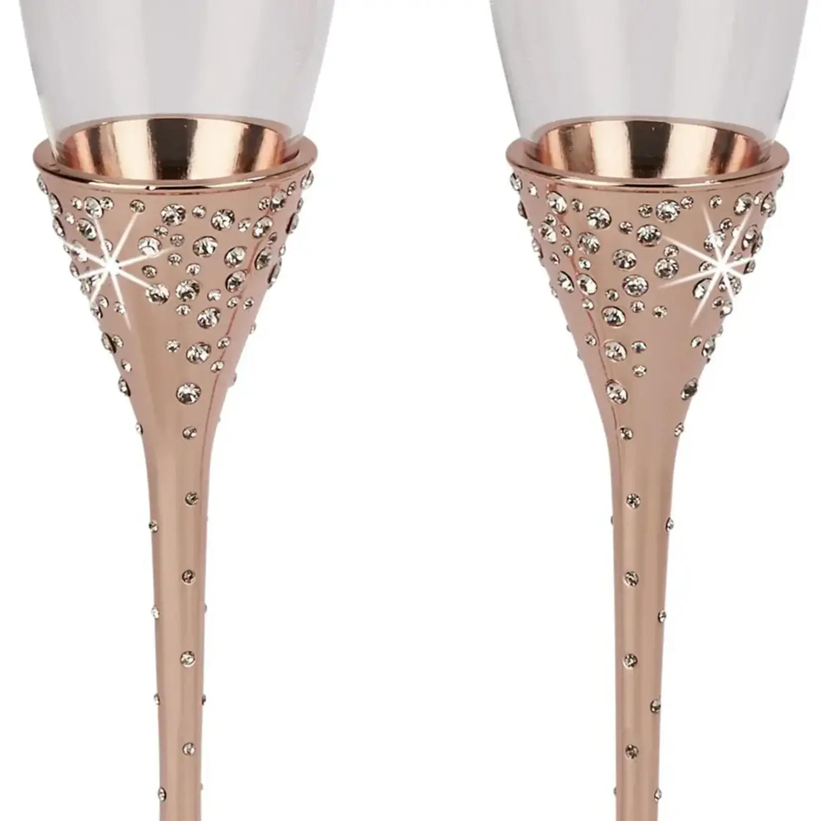 Galaxy Rose Gold Champagne Flutes - Set of 2