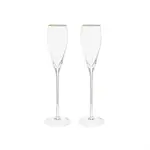 Gold-Rimmed Tapered Champagne Flutes - Set of 2