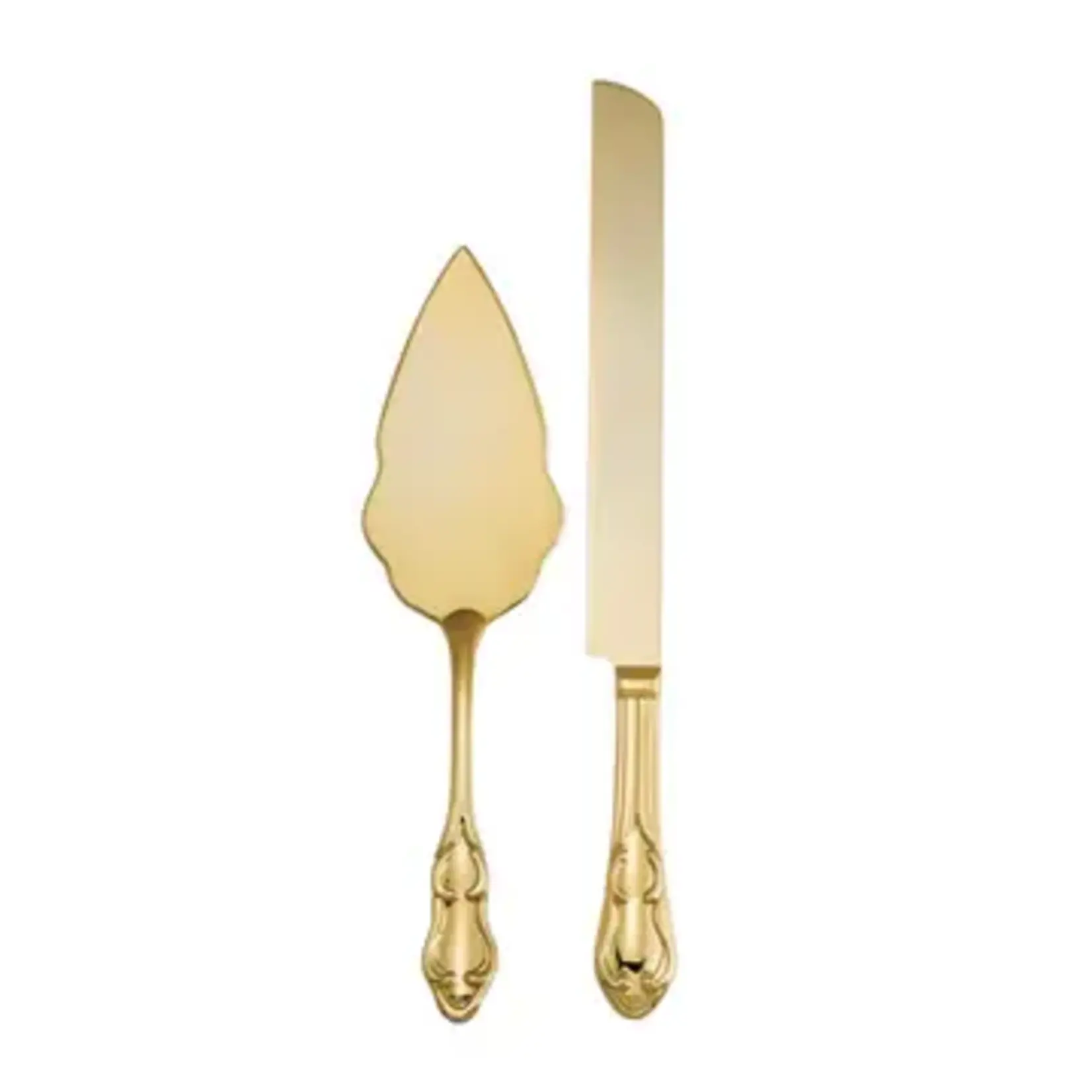 Gold-Toned Cake Knife & Server Set