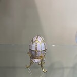 Jeweled White Egg Trinket Box with Necklace