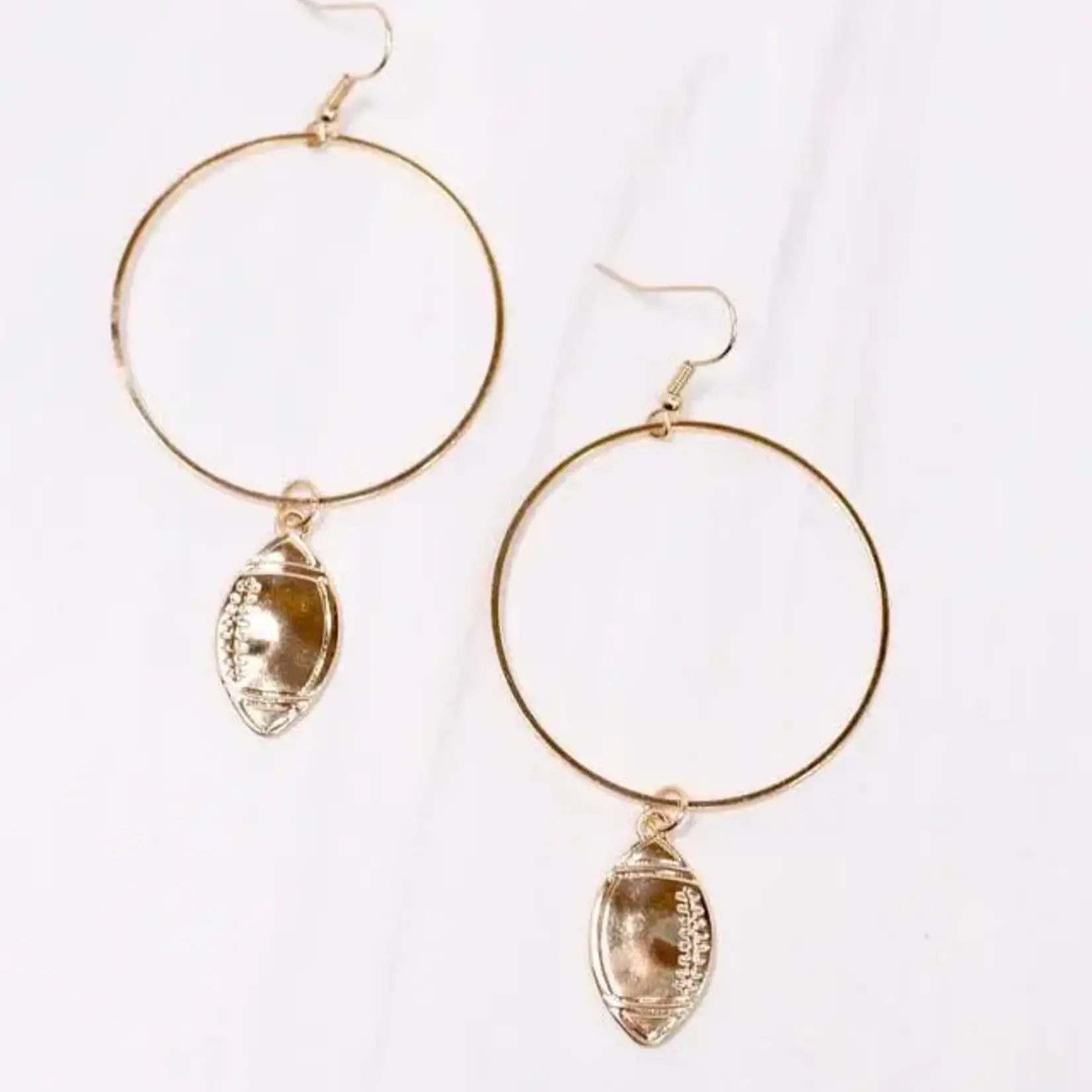 Gold-Toned Football Hoop Earrings