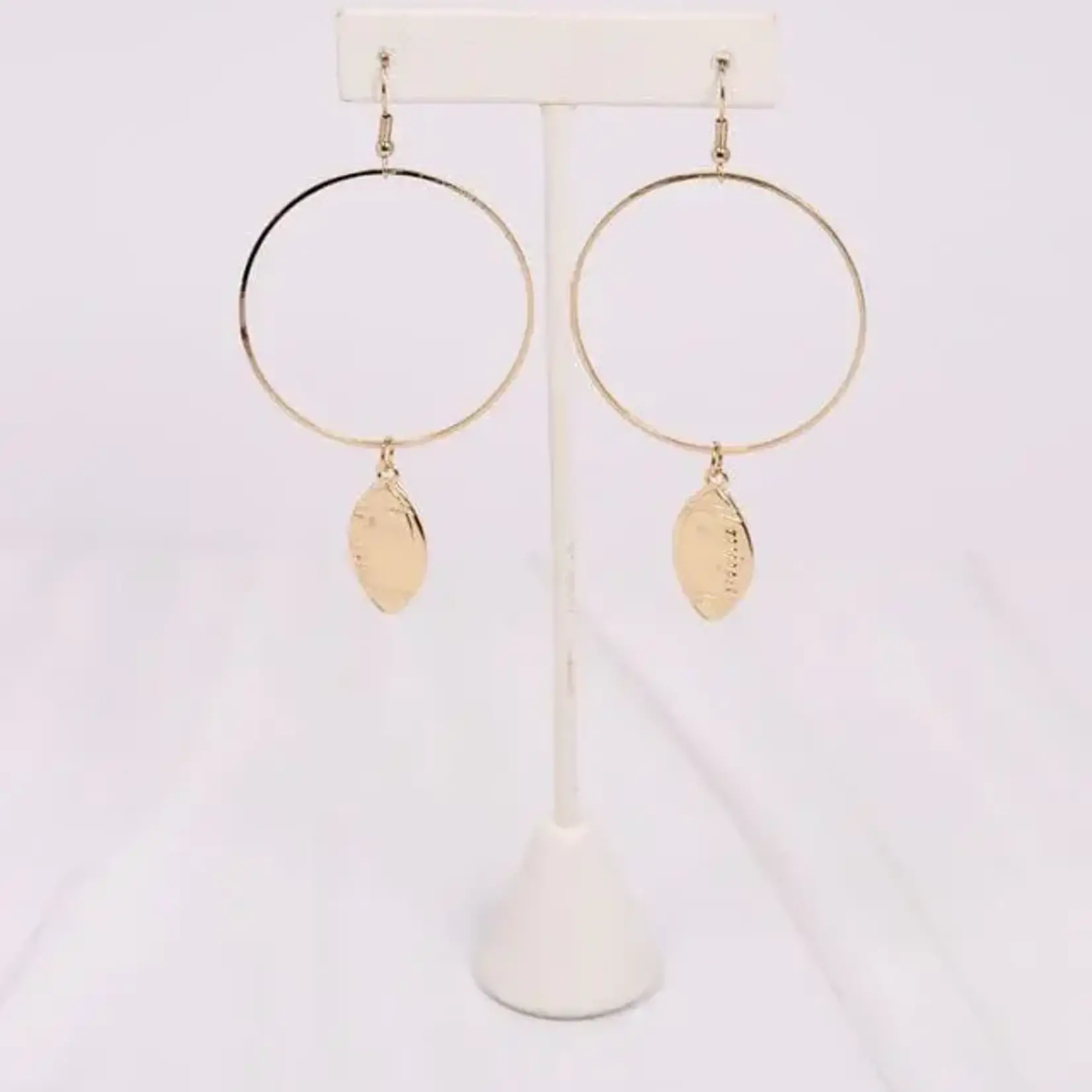 Gold-Toned Football Hoop Earrings