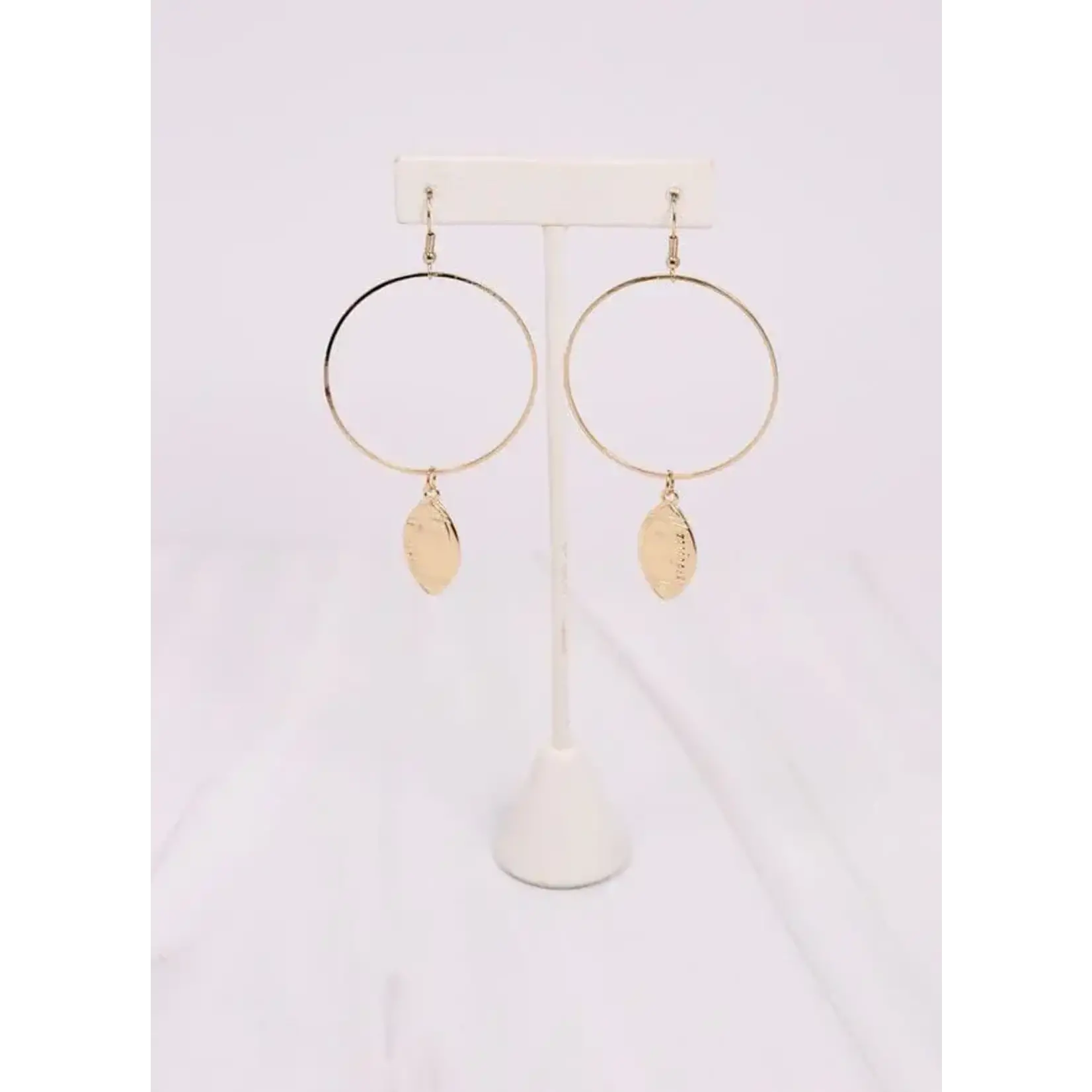 Gold-Toned Football Hoop Earrings