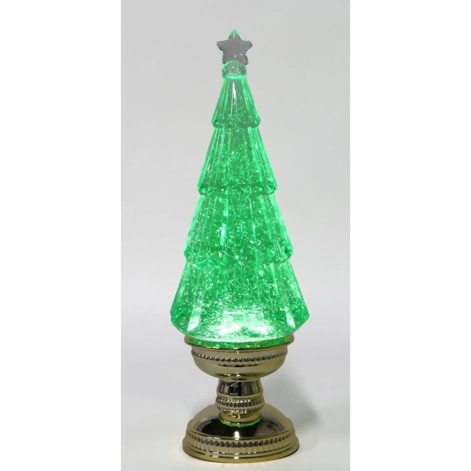 Lighted Spinning Green Glitter Tree