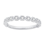10K White Gold 1/12ctw Diamond Stack Ring