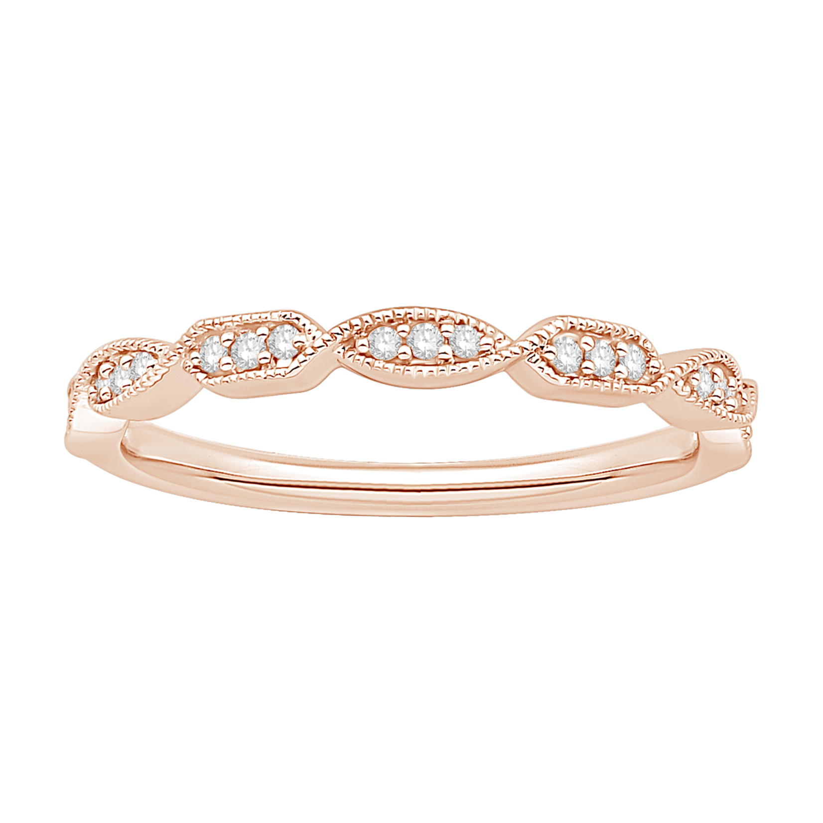 10k Rose Gold 1/12ctw Diamond Stack Ring