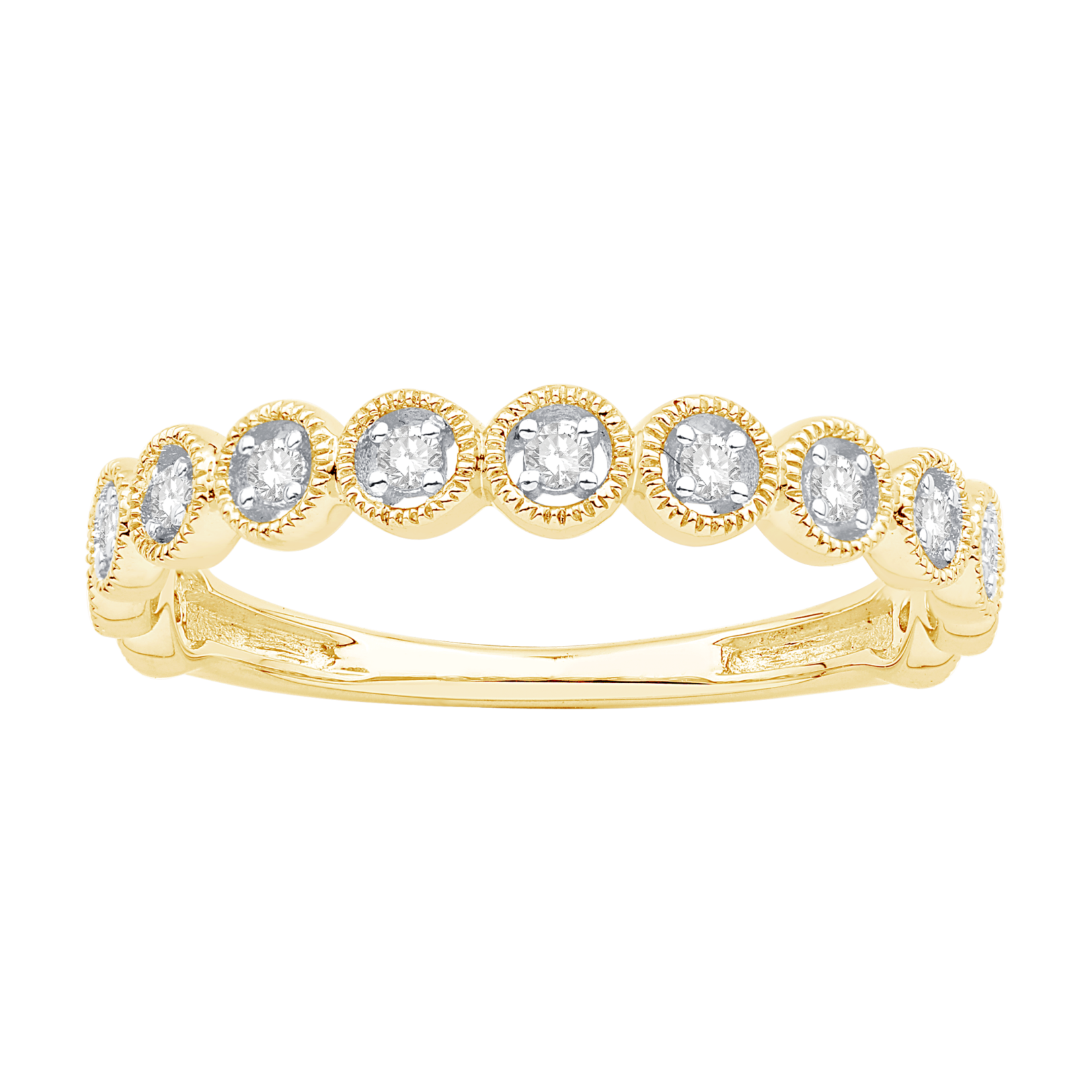 10K Yellow Gold 1/12CTW Diamond Stack Ring