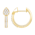 10k Yellow Gold Diamond Hoop Earrings .20ctw