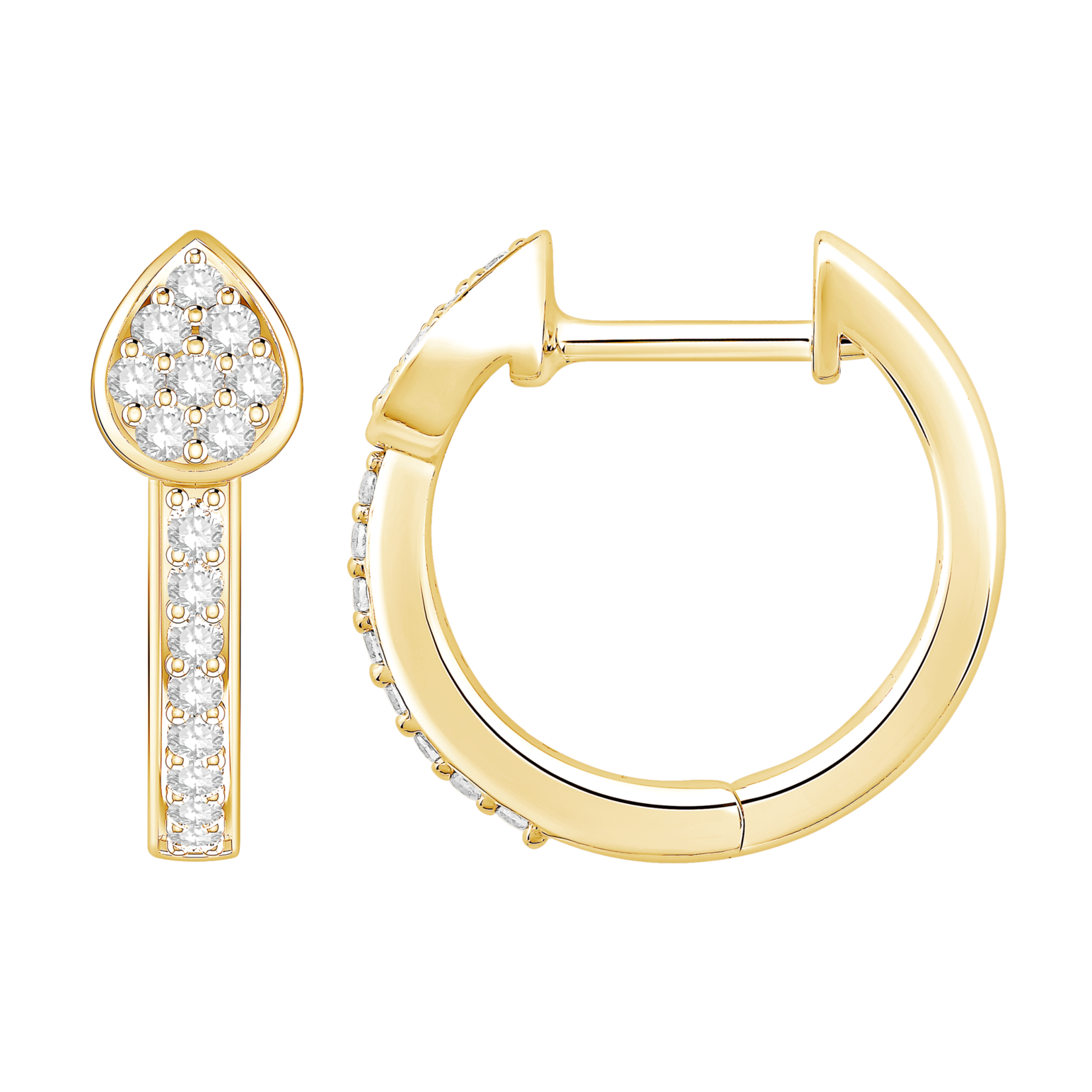10k Yellow Gold Diamond Hoop Earrings .20ctw