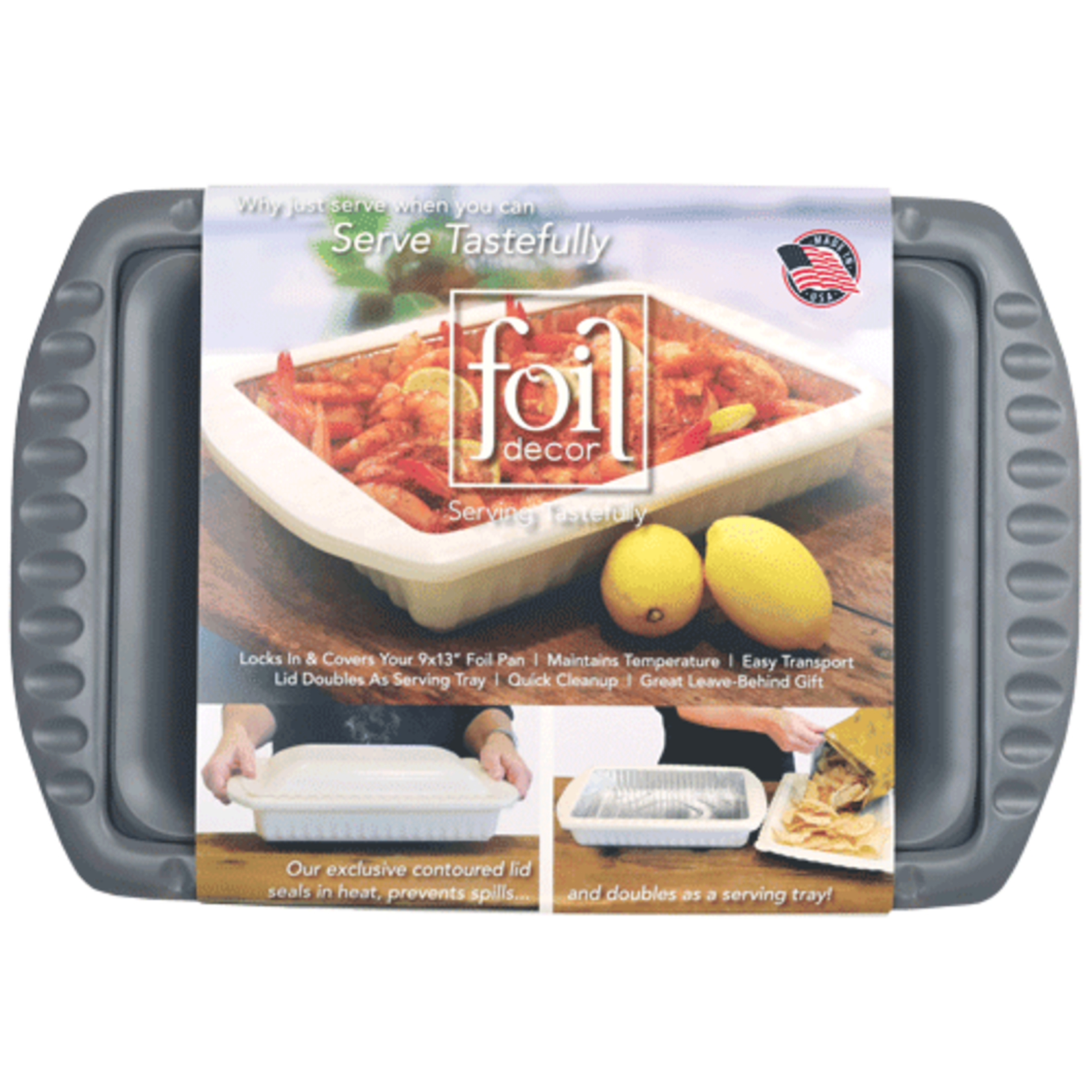 FOIL DECOR CASSEROLE DISH CHARCOAL