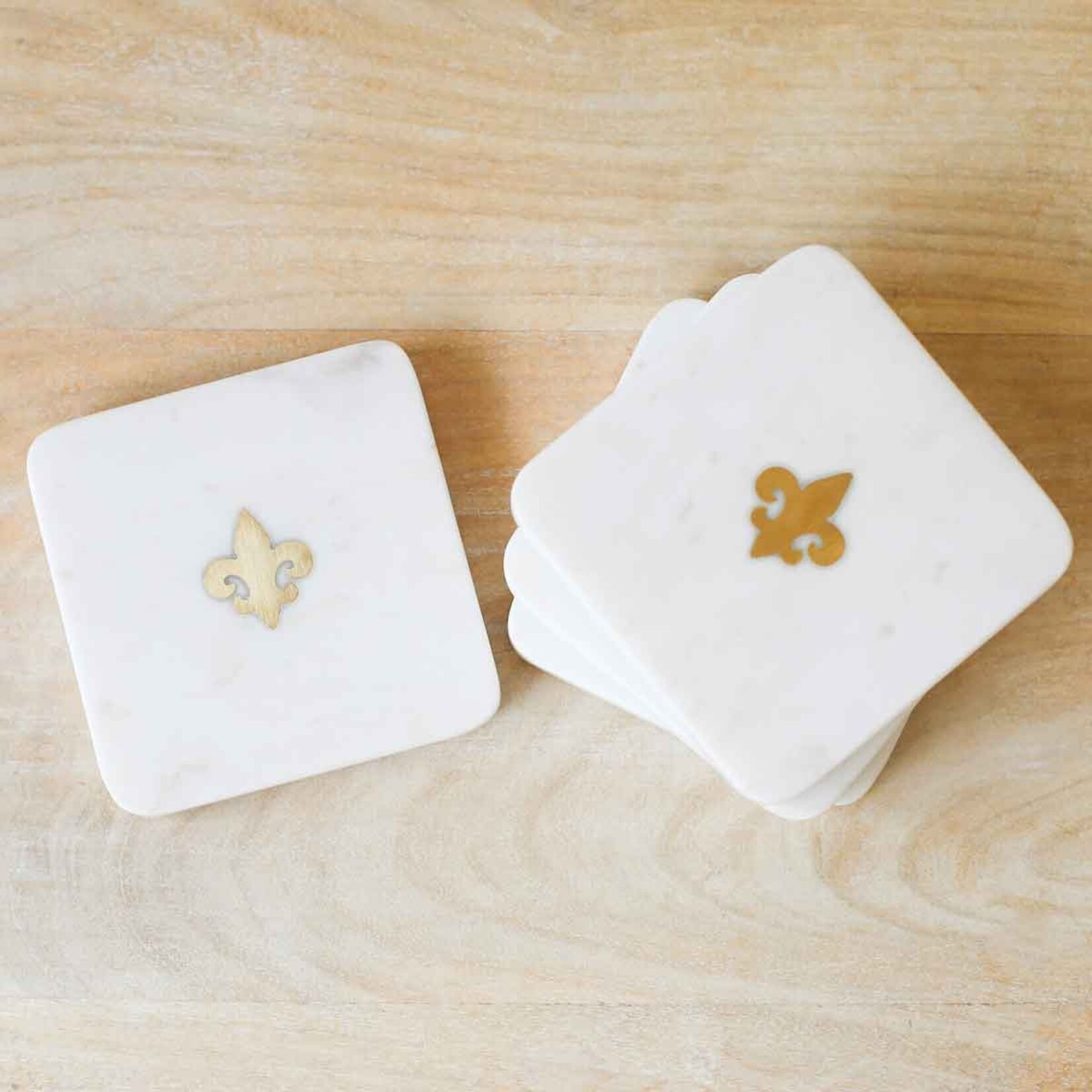 Fleur de Lis Marble Coasters (set of 4)
