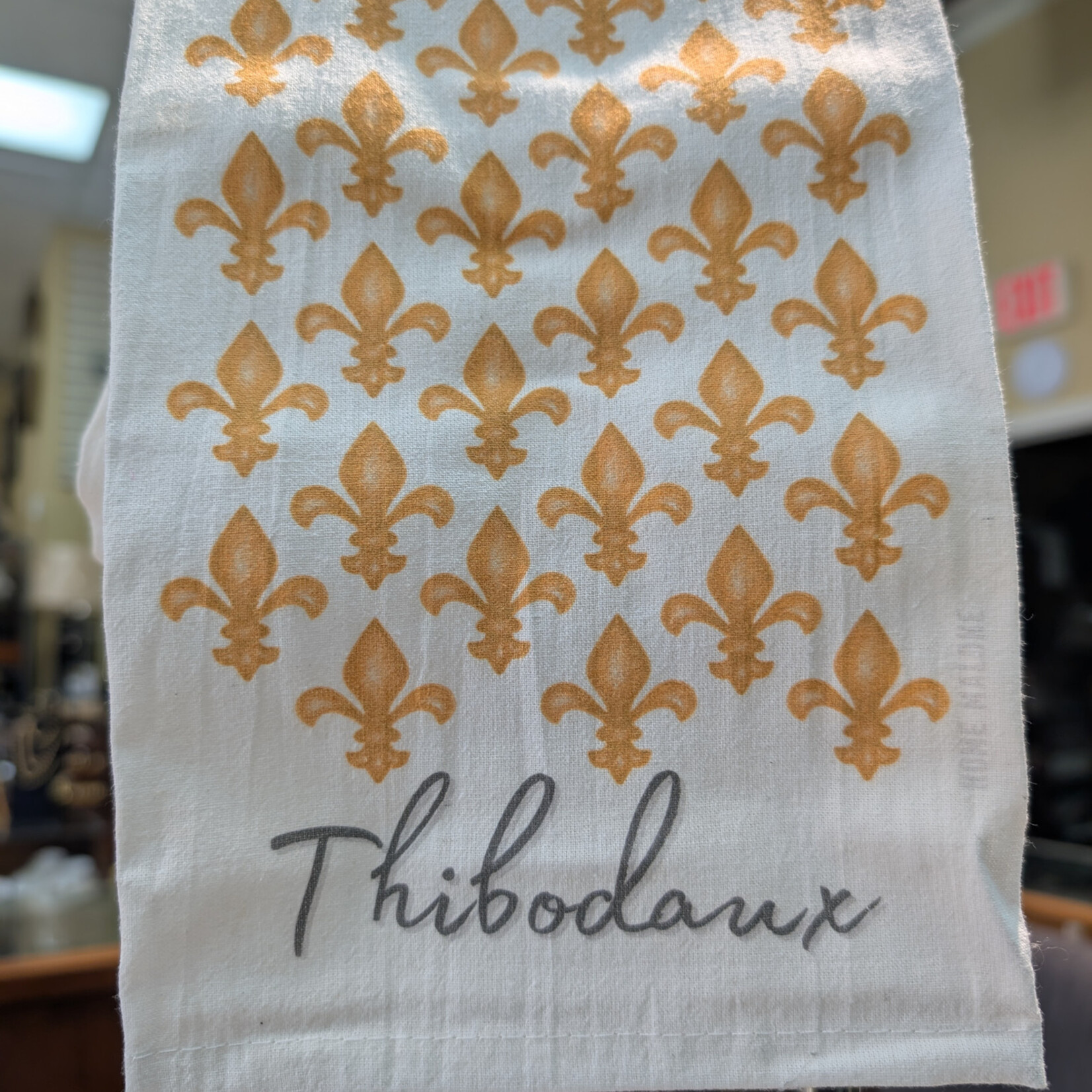 GOLD FLUER DE LIS TEA TOWEL