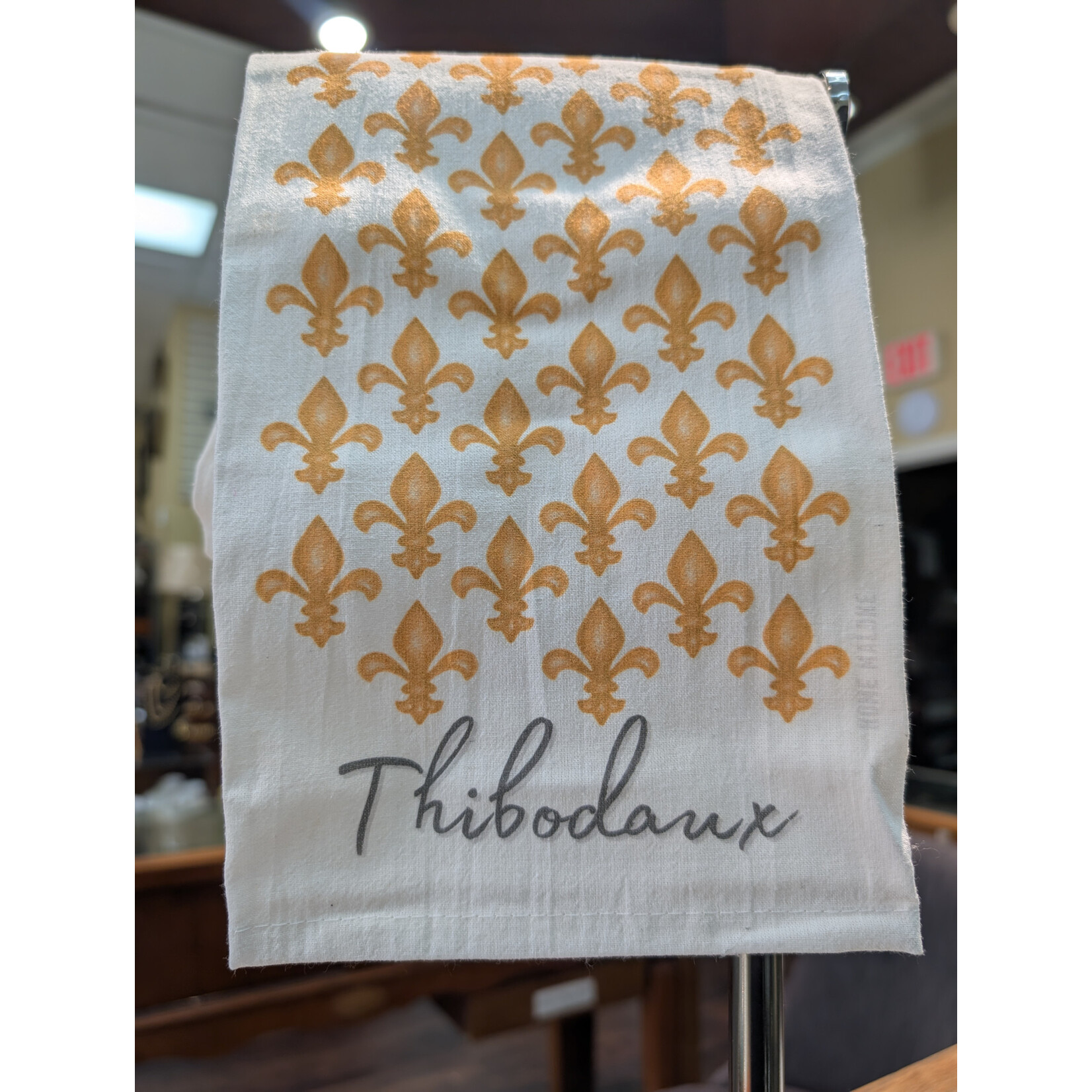 GOLD FLUER DE LIS TEA TOWEL