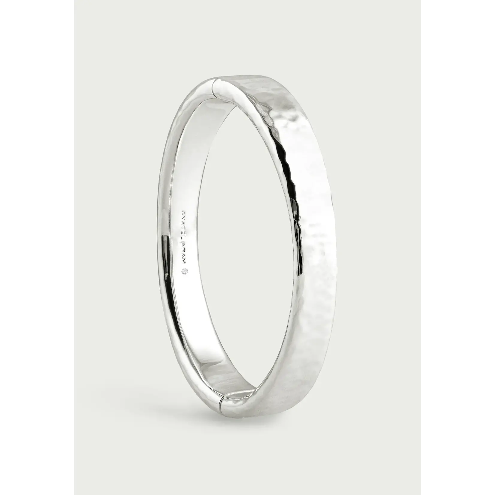 Farrier Wide Hinged Bangle, Silver