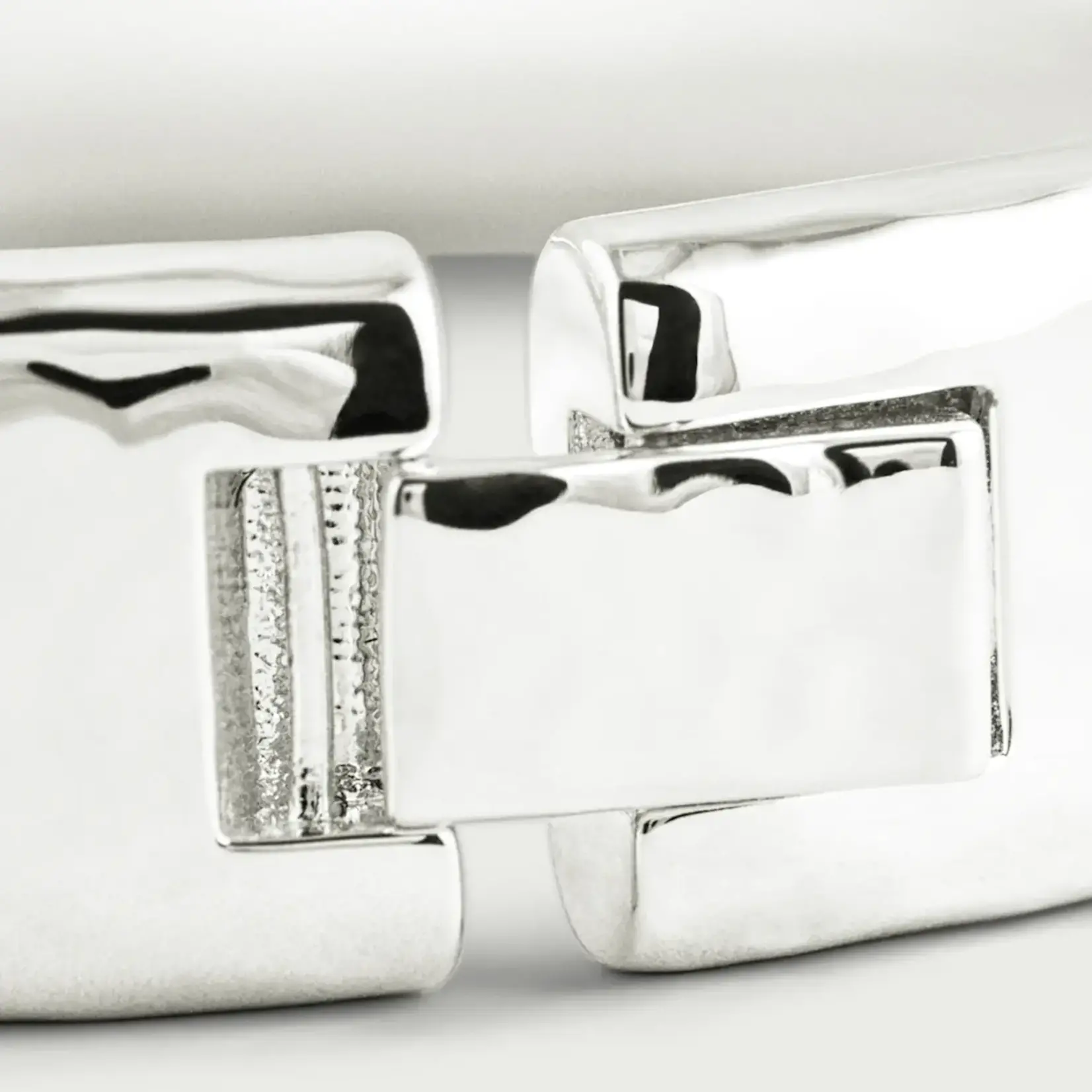 Farrier Wide Hinged Bangle, Silver