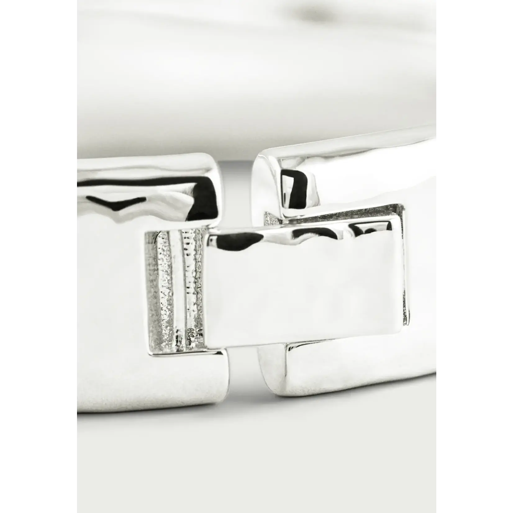 Farrier Wide Hinged Bangle, Silver