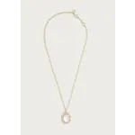 Bamboo With Stone Pendant Necklace - Mother Of Pearl
