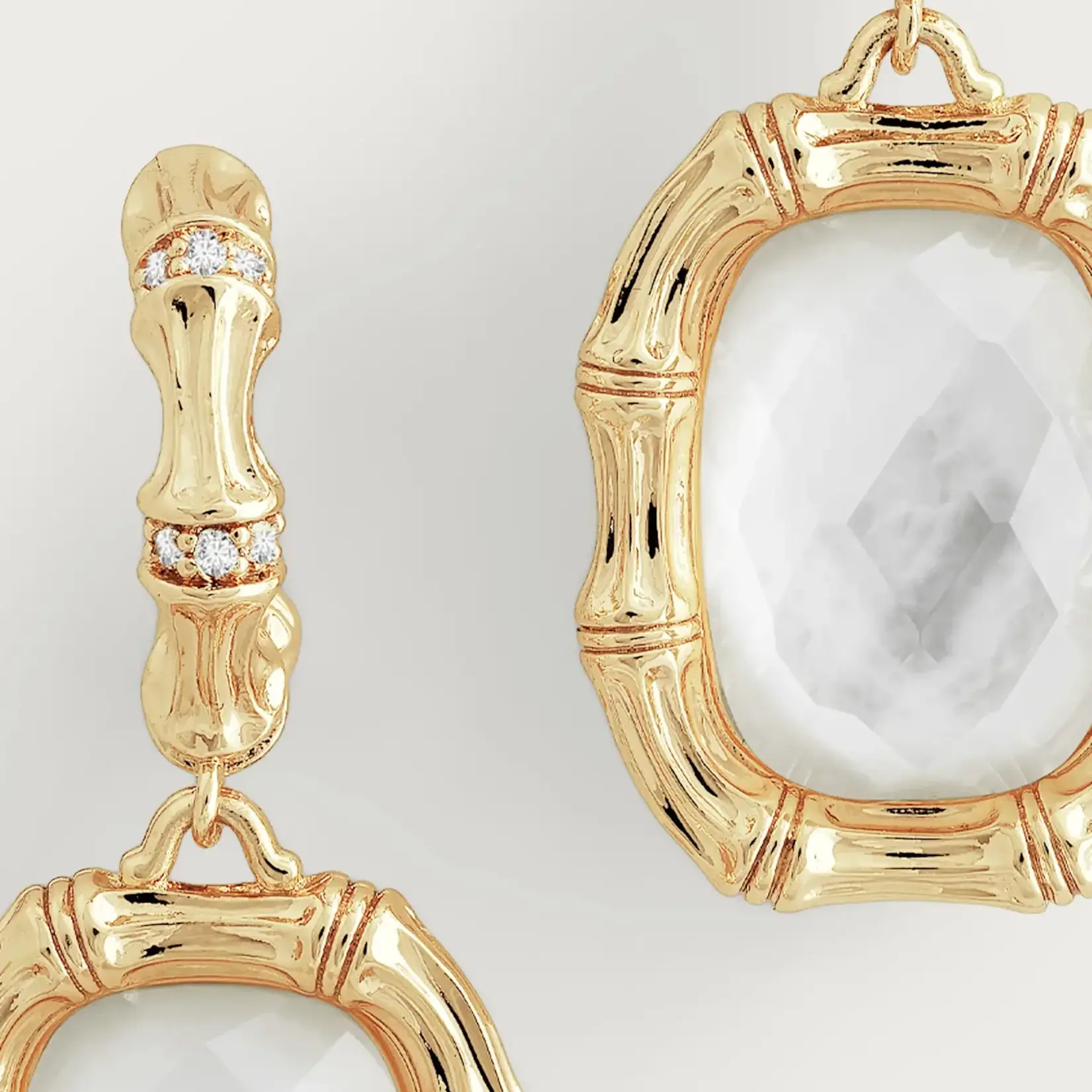 BAMBOO WITH MOTHER OF PEARL DROP EARRINGS