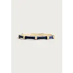 Bamboo Enameled Hinged Bangle Navy
