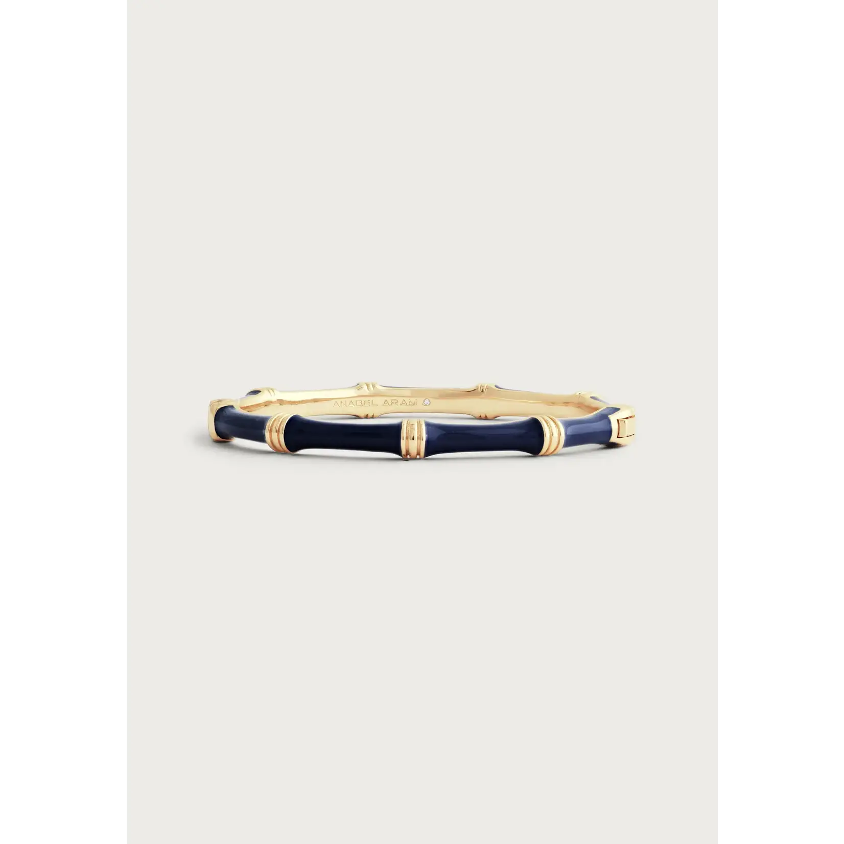 Bamboo Enameled Hinged Bangle Navy
