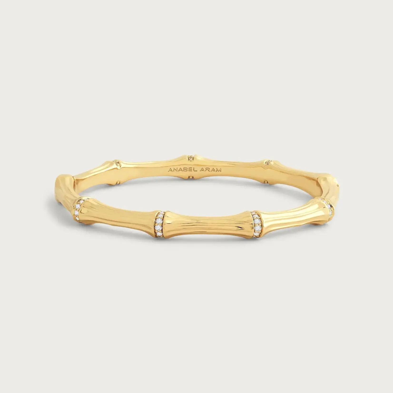 Bamboo Hinged Bangle, Gold
