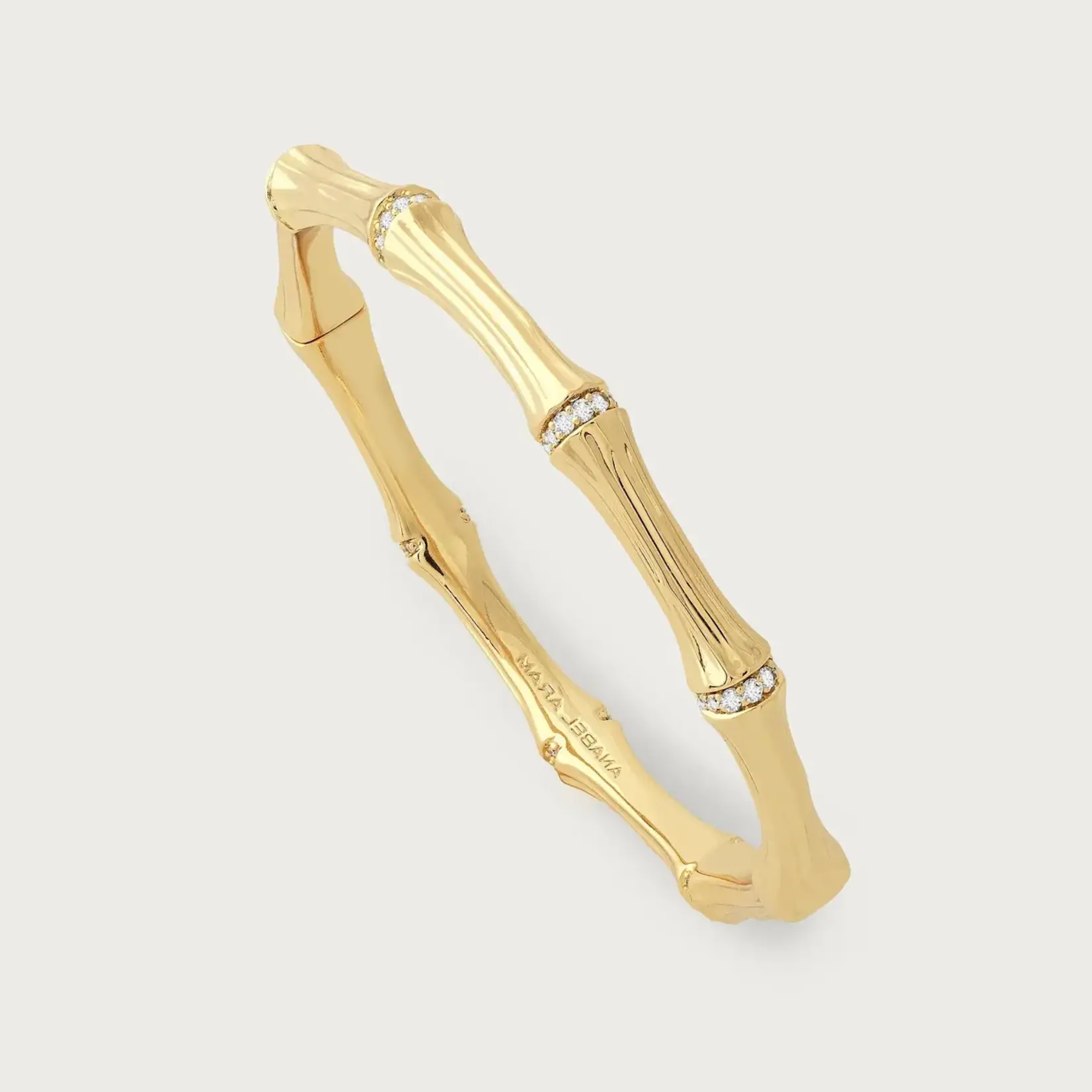 Bamboo Hinged Bangle, Gold