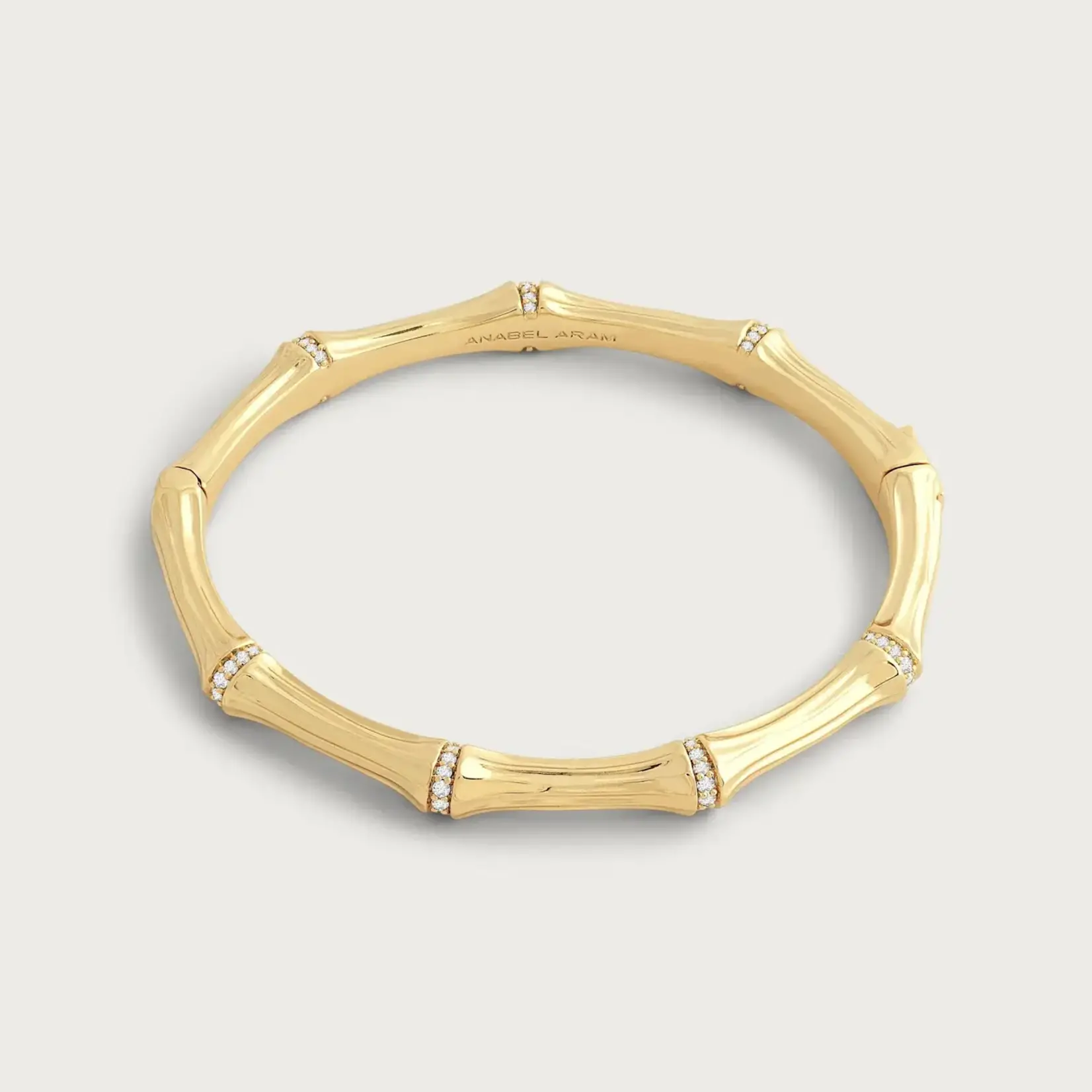 Bamboo Hinged Bangle, Gold