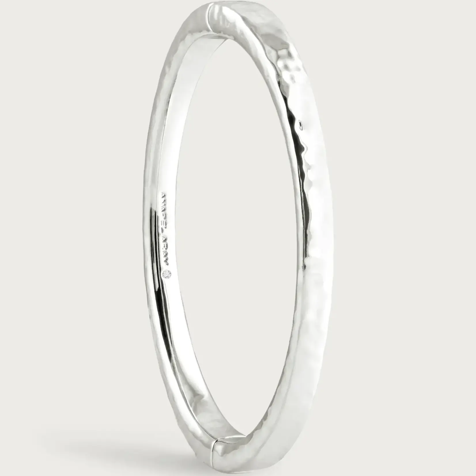 Farrier Medium Hinged Bangle, Silver