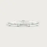 Bamboo Hinged Bangle, Silver