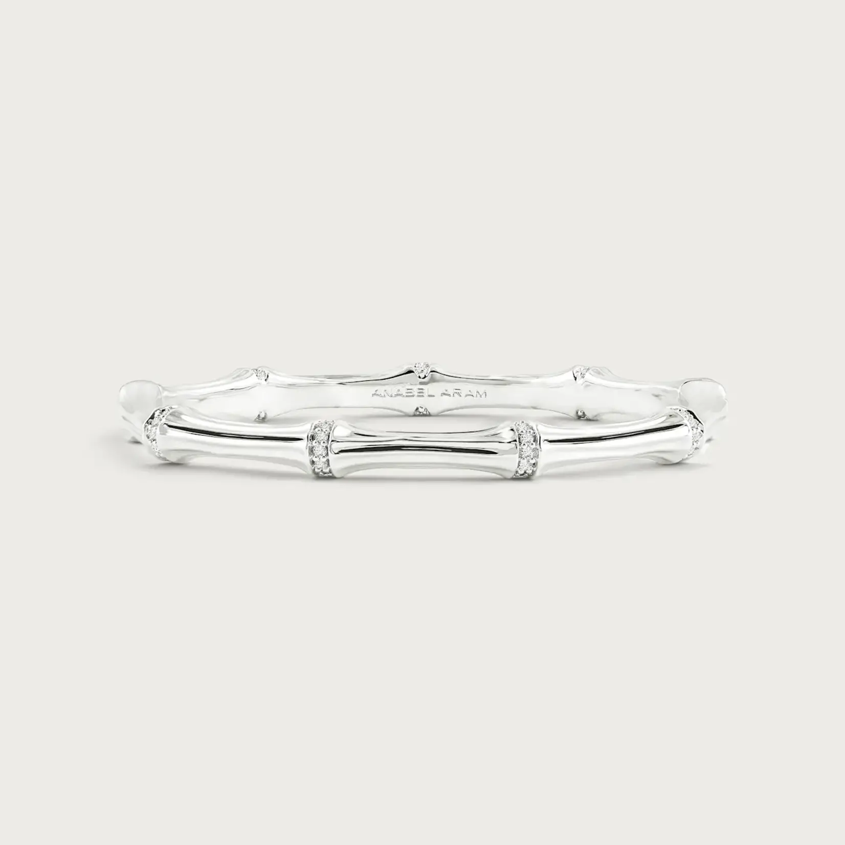 Bamboo Hinged Bangle, Silver