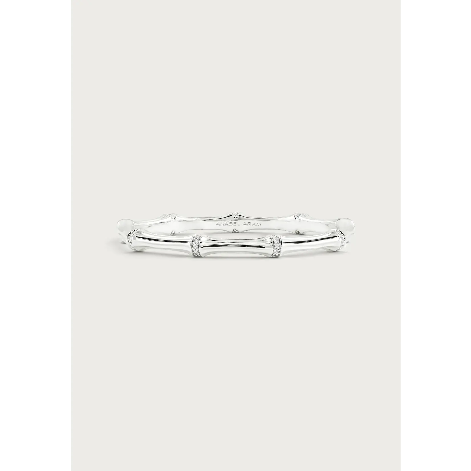 Bamboo Hinged Bangle, Silver