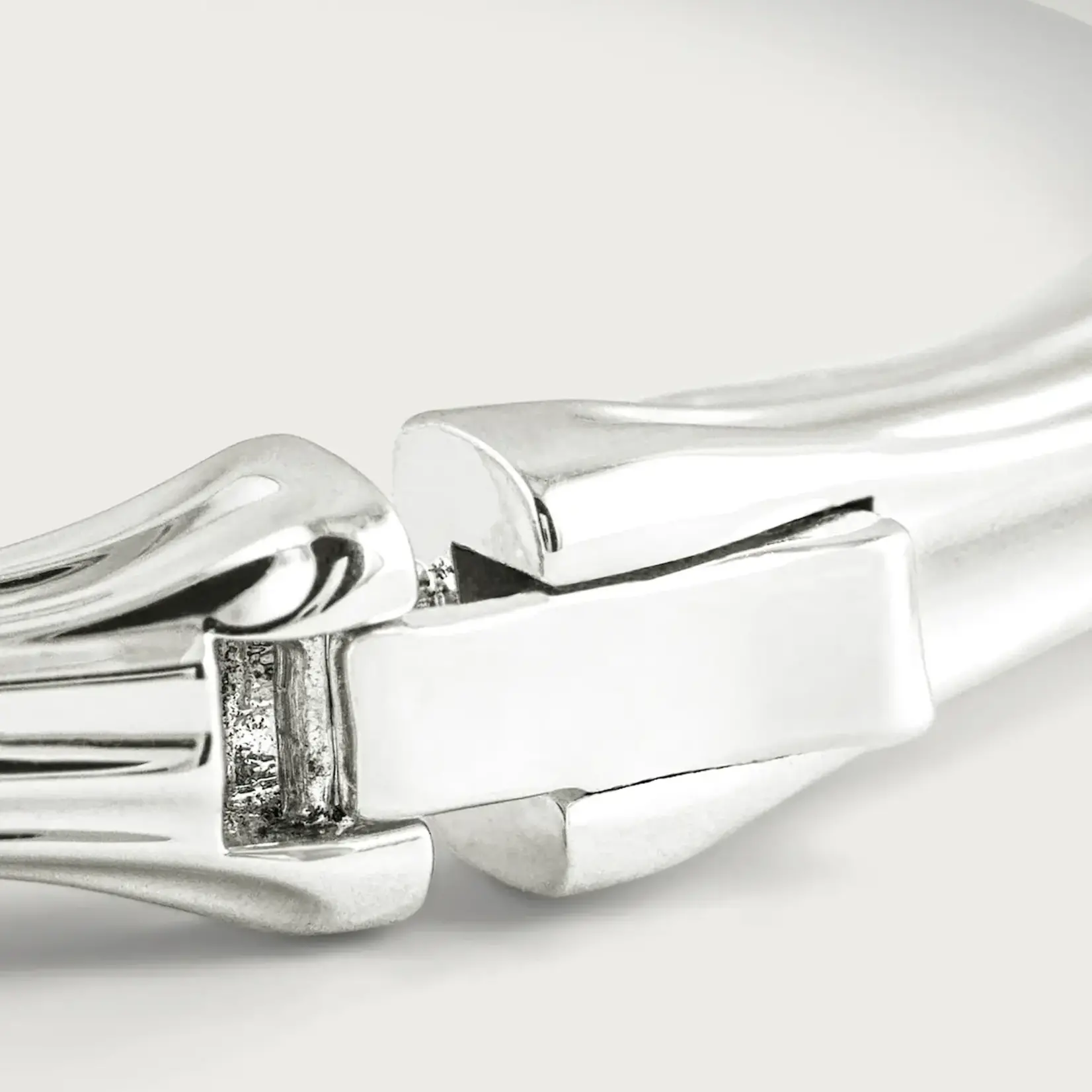 Bamboo Hinged Bangle, Silver