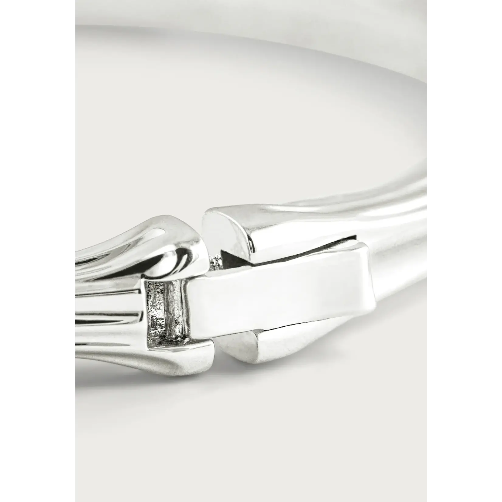 Bamboo Hinged Bangle, Silver