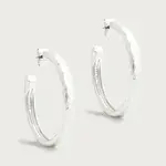 Farrier Medium Hoops, Silver