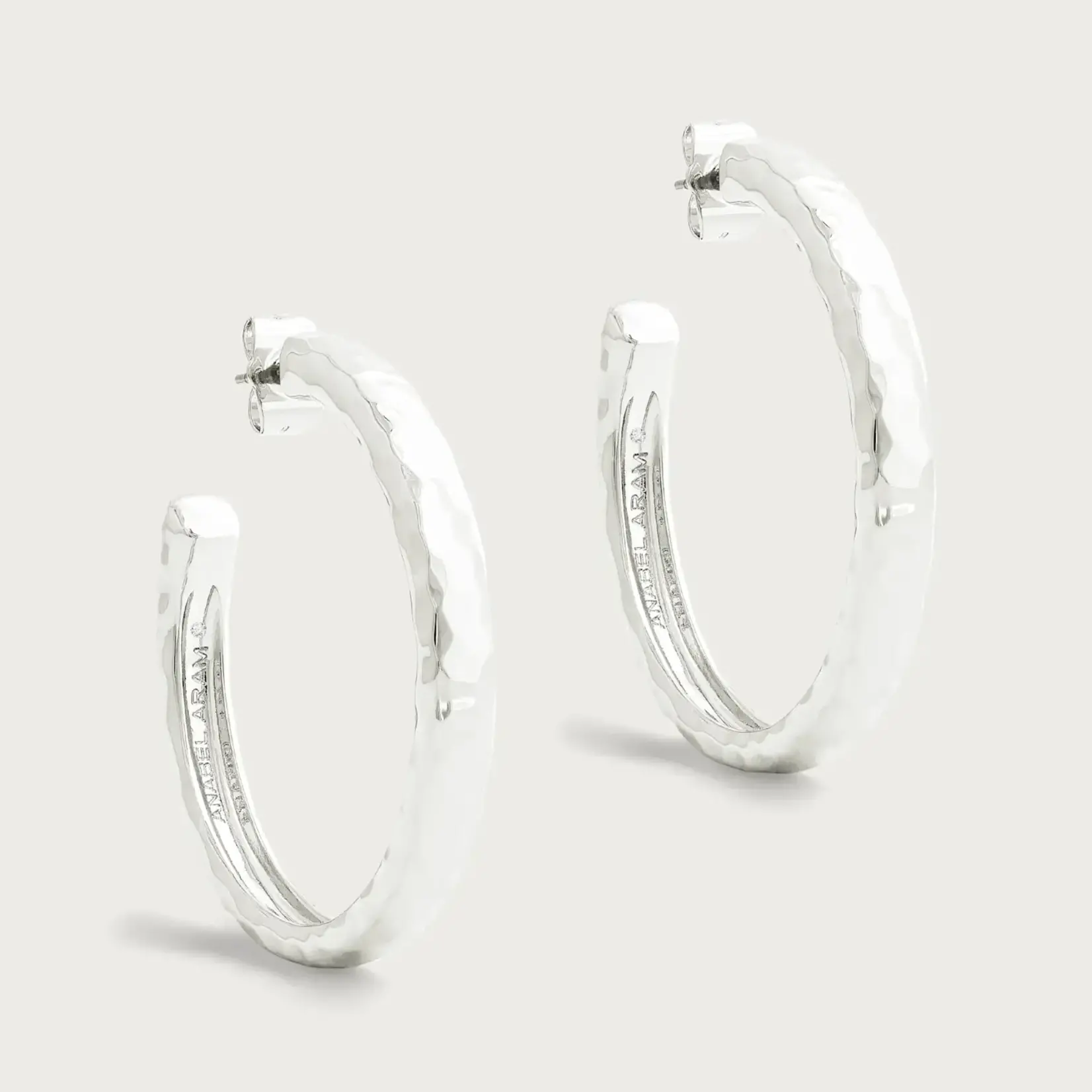Farrier Medium Hoops, Silver