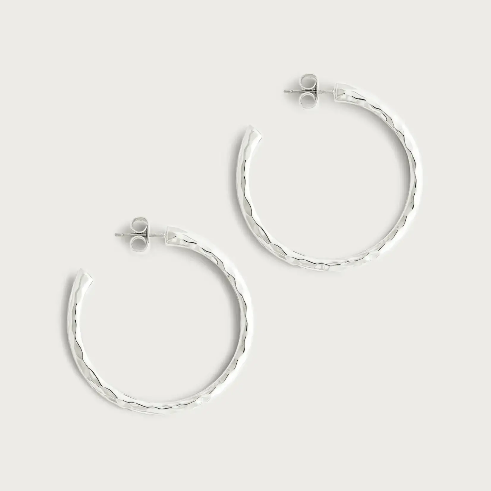 Farrier Medium Hoops, Silver