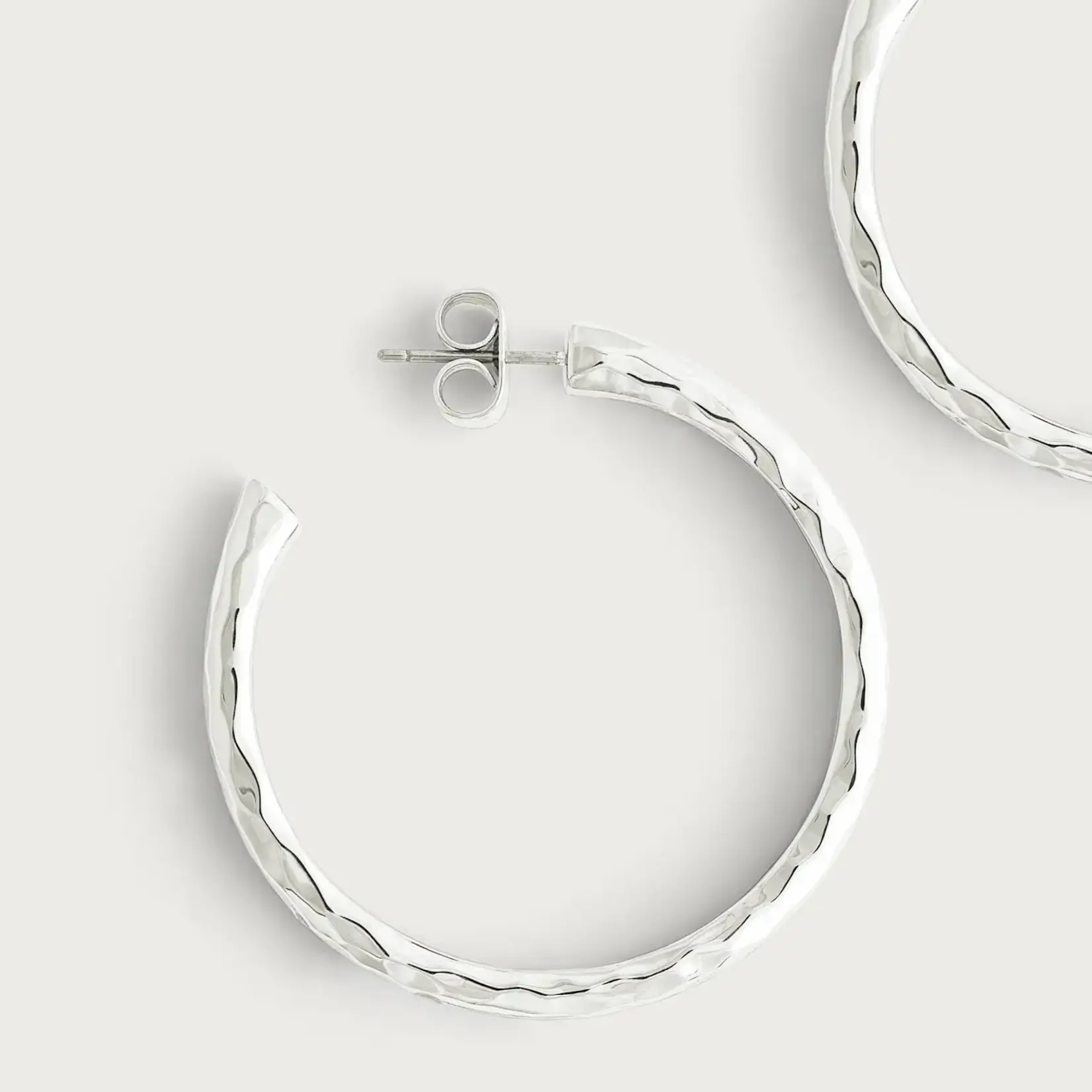 Farrier Medium Hoops, Silver
