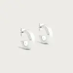 Farrier Huggie Hoop Earrings, Silver