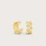Bamboo Stacked Hoop Earrings