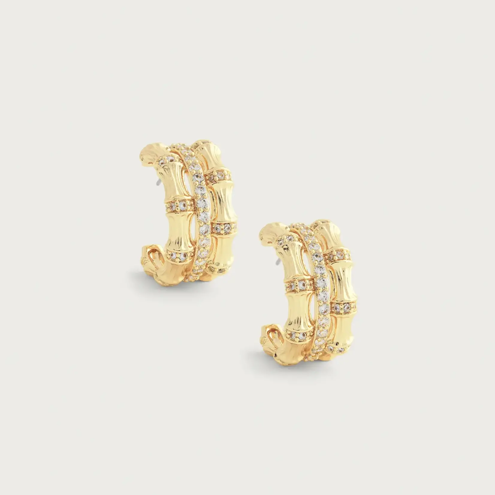 Bamboo Stacked Hoop Earrings